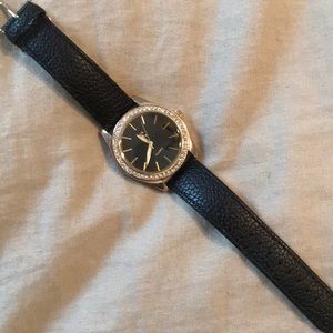 Black and gold watch